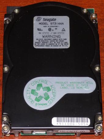 Seagate Model ST3144A 133MB HDD IDE AT Singapore 1992